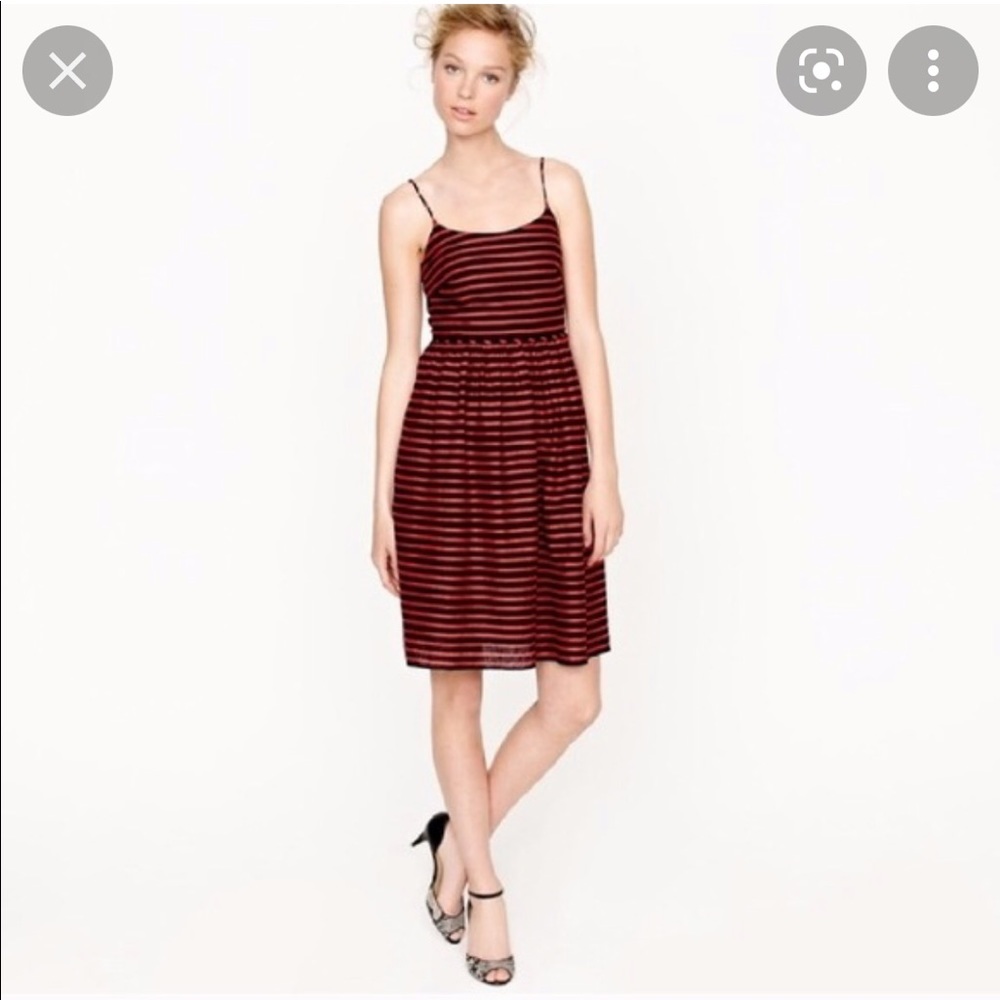 Jcrew Derby dress red and black stripe